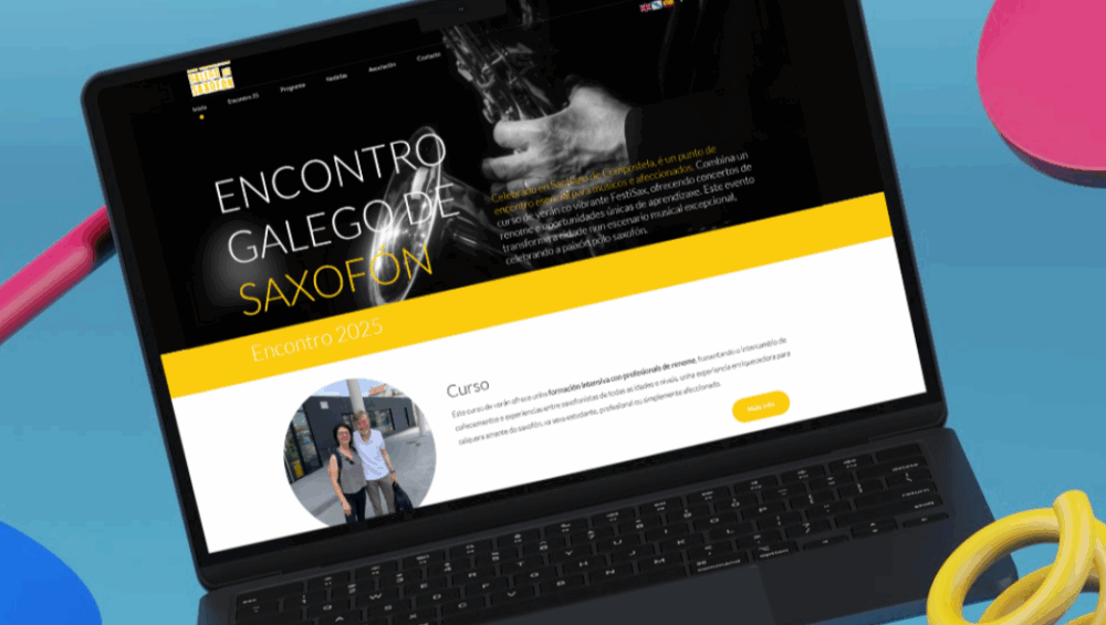 Página web del Encontro Galego de Saxofón con información del evento, programa, participantes y actividades.